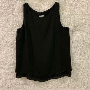 J.Jill Woman’s Black Scoop Neck Lace Hem Line Tank Top